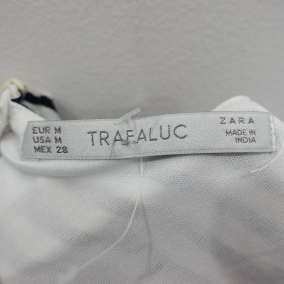 Zara Dress Size Medium Tank Short Mini Striped Scoop Back Casual Black Trafaluc - Picture 2 of 9